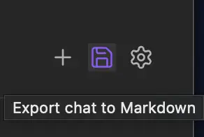 Export button in chat header